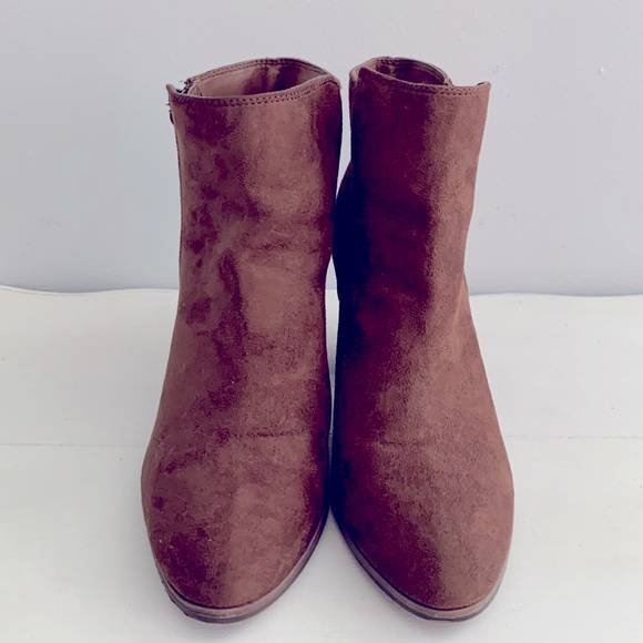 🌸Brown Faux Suede Ankle Boots - Picture 1 of 5
